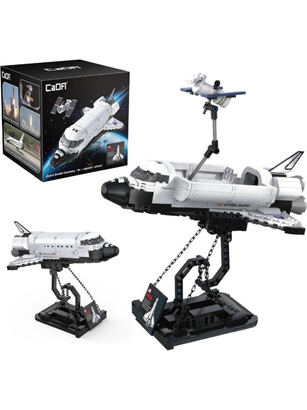 NASA Space Shuttle Discovery Building Set - 475 Pieces, Model Kit with Display